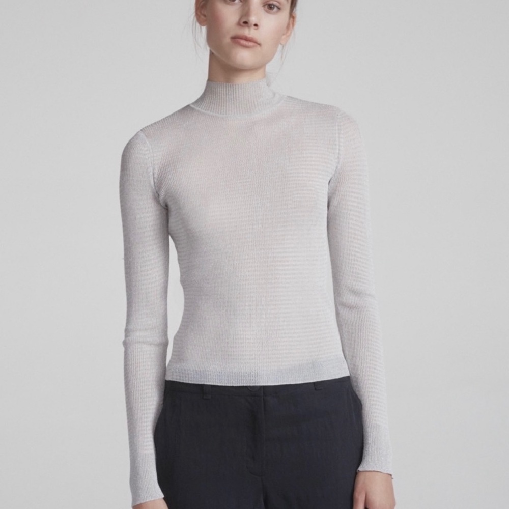 Rag & Bone Raina Metallic Knit Top